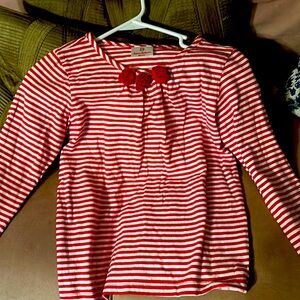 Hanna Andersson red and white striped blouse size 150